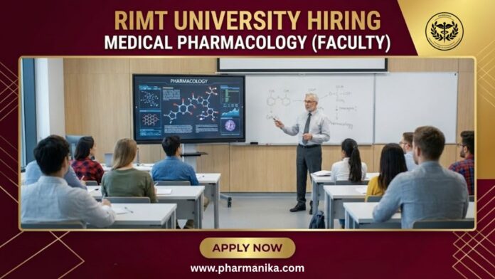 Pharmacology Job at RIMT University | MSc Graduates Apply Now