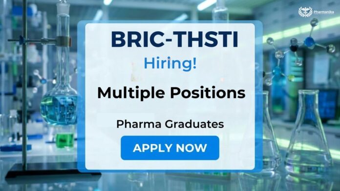 Pharma Govt Jobs at BRIC-THSTI Recruitment 2026 for Pharma Professionals | Walk-in Interview