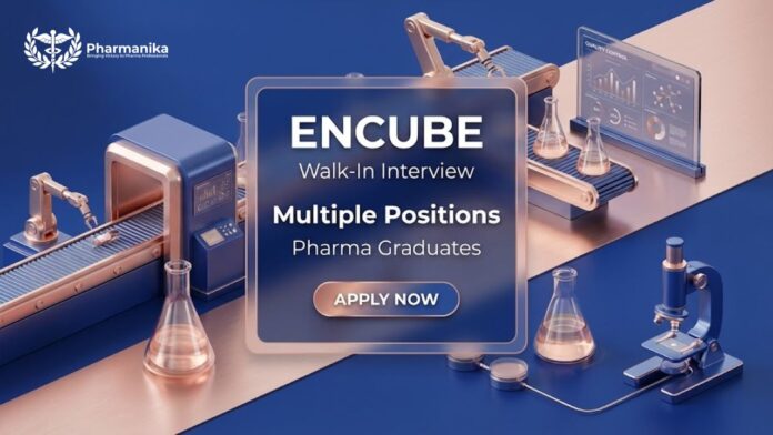 Encube Walk-in Interview 2026 for Pharma Freshers Jobs at Pithampur Facility