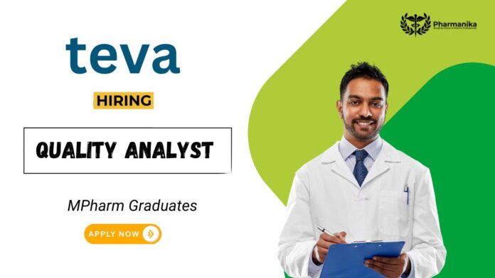MPharm Job at Teva Pharmaceuticals | Apply Now for the Quality Analyst Role