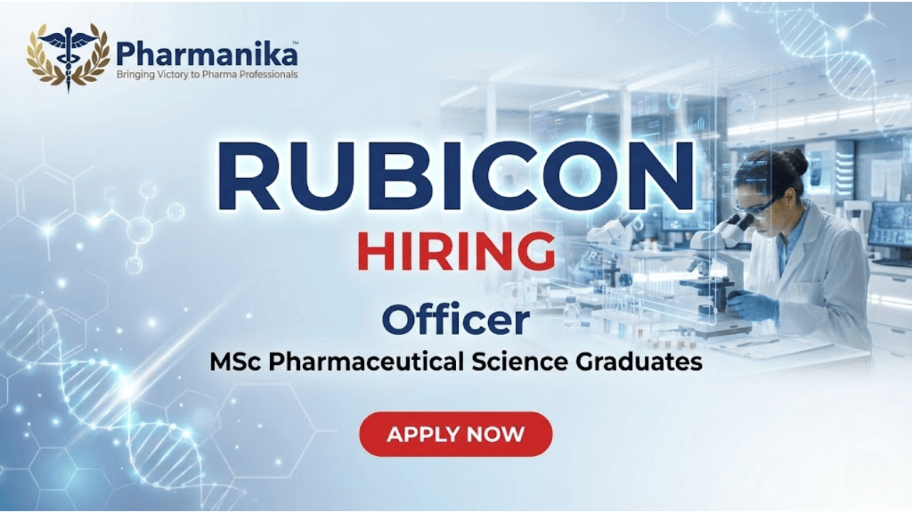 Officer Job At Rubicon | MSc Pharmaceutical Graduates Apply Now