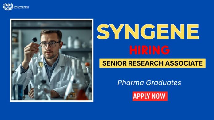 Syngene Careers Senior Research Associate Pharma Jobs in Bangalore