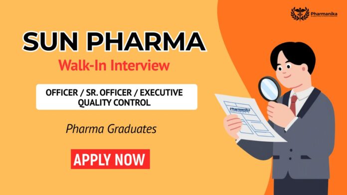 Walk-In Drive at Sun Pharma Dewas Sun Pharma Careers Quality Control Jobs