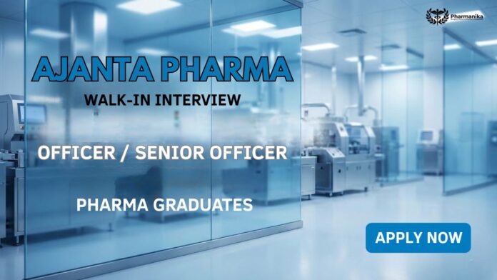 Walk-In Interview at Ajanta Pharma Careers for Warehouse Officer positions