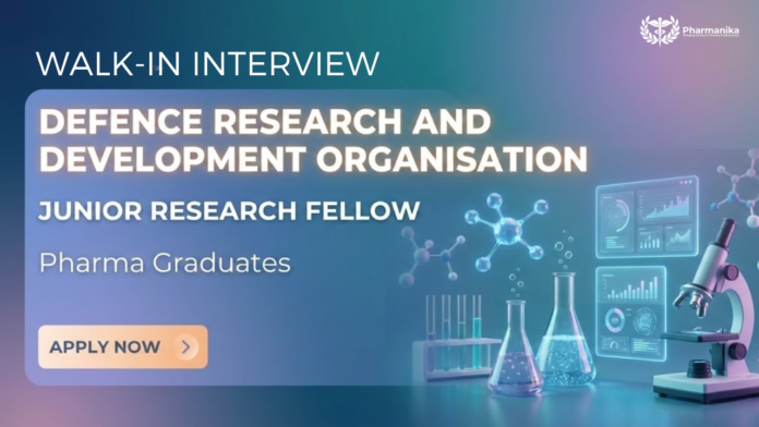 Walk-In Interview for Research Jobs at DRDO DRDE Gwalior Junior Research Fellow Recruitment 2026