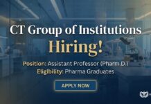 Assistant Professor Job at CT Group of Institutions Careers | Apply now to Build Your Pharma Teaching Career Assistant Professor Job in Pharma Jobs at CT Group of Institutions Jalandhar