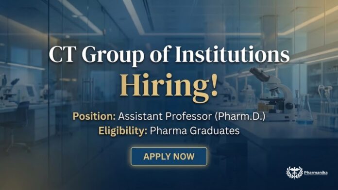 Assistant Professor Job in Pharma Jobs at CT Group of Institutions Jalandhar
