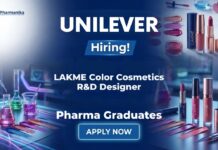 MPharma LAKME Colour Cosmetics R&D Designer Role at Unilever – Apply Now Pharma Job Unilever Careers LAKME Color Cosmetics R&D Designer Mumbai Hiring