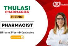 Pharmacist Job at Thulasi Pharmacy | Pharma Graduates Apply Now Pharmacist Job at Thulasi Pharmacy | Pharma Graduates Apply Now