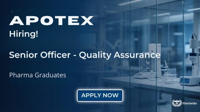 Senior Officer Quality Assurance Jobs at Apotex Pharma Jobs in Bangalore office