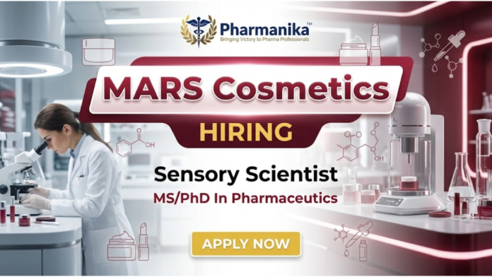 Sensory Scientist Job at MARS Cosmetics – Delhi, Pharma Jobs, Pharmaceutics job