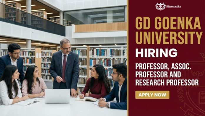 Professor Job at GD Goenka University | Pharmacy Graduates Apply Now