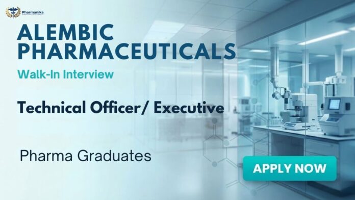 Walk-In Drive Pharma Jobs for B.Pharm M.Pharm at Alembic Pharmaceuticals Vadodara