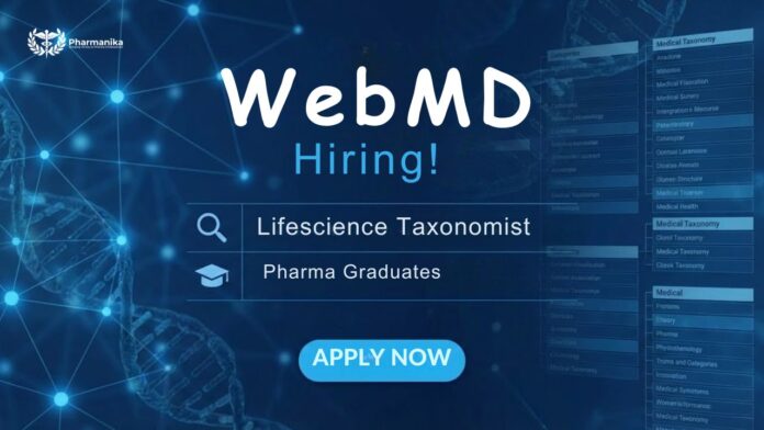 WebMD Life Sciences Taxonomist working on classification for Pharma Jobs and Taxonomist Jobs