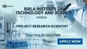 BITS Pilani Pharma Job Research Scientist Job opportunity for M.Pharm M.Tech candidates under ICMR funded project BITS Pilani Pharma Job Research Scientist Job opportunity for M.Pharm M.Tech candidates under ICMR funded project