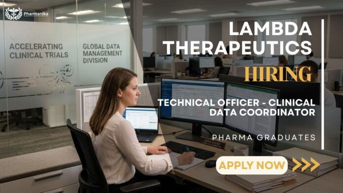Clinical Data Coordinator Job Pharma Job at Lambda Therapeutic Research