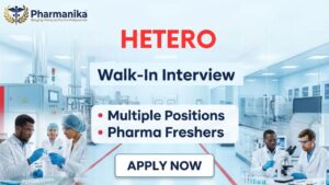 Pharma Freshers Job Walk-In Interview at Hetero Group Hyderabad 2026 for BSc Chemistry, B Pharmacy, MSc, ITI and Diploma graduates Pharma Freshers Job Walk-In Interview at Hetero Group Hyderabad 2026 for BSc Chemistry, B Pharmacy, MSc, ITI and Diploma graduates