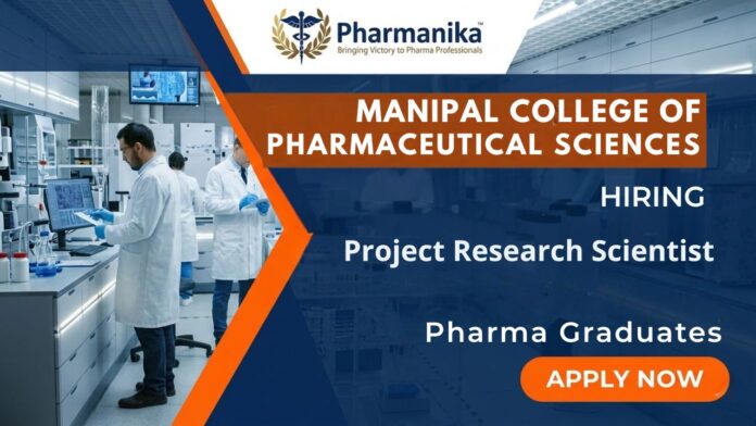 Pharma Research Job at MAHE Careers – Project Research Scientist-I Recruitment
