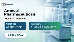 Pharma freshers' job Walk-In Interview at Amneal Pharmaceuticals in Ahmedabad for Apprentice positions Pharma freshers' job Walk-In Interview at Amneal Pharmaceuticals in Ahmedabad for Apprentice positions