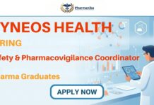 Pharma Job Alert! Syneos Health is hiring for Safety & Pharmacovigilance Coordinator Role | Pharma Graduates Apply Now Pharmacovigilance job at Syneos Health – Safety and Pharmacovigilance Coordinator pharma job opportunity