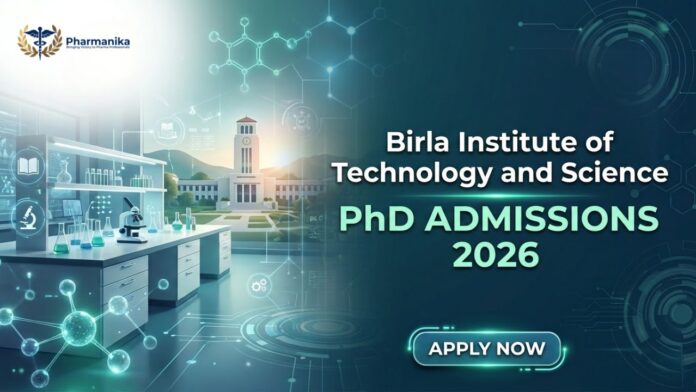 Pharmacy PhD admission BITS Pilani PhD admission 2026 research program announcement