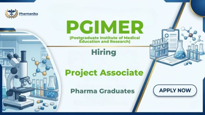 Project Associate Job and Pharma Job opportunity at PGIMER Chandigarh for Biochemistry research project