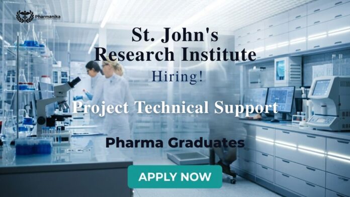 Research Job and Pharma Job at St. John’s Research Institute Project Technical Support III Bangalore