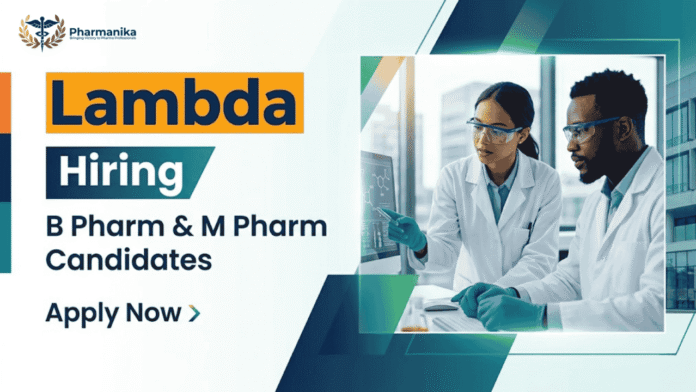 Pharmacy Jobs at Lambda CRO. Explore B Pharm Jobs & M Pharm Jobs Research Associate Role in Ahmedabad. Apply Now!