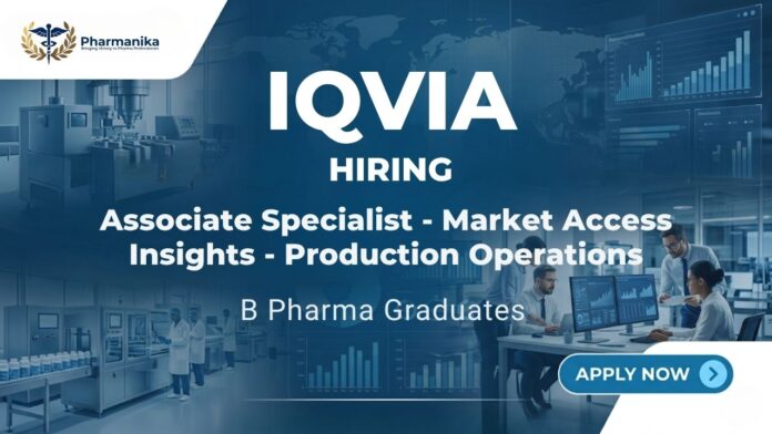 Pharma Jobs in Bengaluru at IQVIA Careers – Associate Specialist Market Access Insights Role
