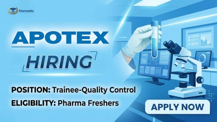 Quality Control Job Pharma Freshers Job at Apotex Bangalore QC Laboratory