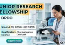 DRDO Hiring Pharmaceutical Science Graduates | Apply & Earn up to Rs. 37000/- per month JRF Job at DRDO | Pharmaceutical Science Graduates Apply Now