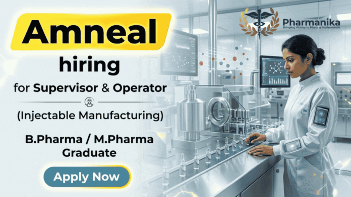Pharma Jobs Ahmedabad Amneal Careers Supervisor Operator