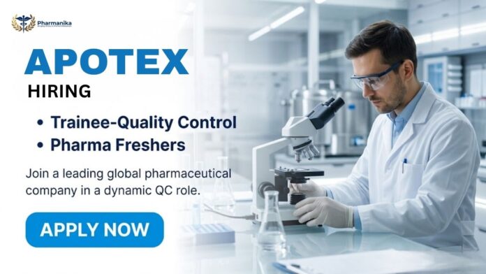 Apotex Pharma Freshers Job for Trainee Quality Control Job in Bangalore