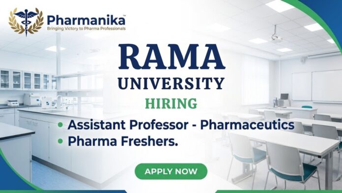 Assistant Professor Job and Pharma Freshers Job opportunity for BPharm MPharm and PhD candidates in Pharmaceutics at Kanpur University
