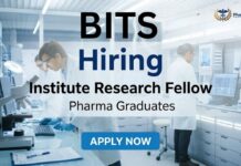 BITS Hiring Institute Research Fellow Role | Earn 37,000/- | M Pharm Graduates | Apply Now BITS Pilani Research Fellow Job and Pharma Job Opportunity 2026 for Chemistry and M.Pharm Candidates