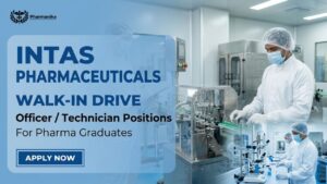 Intas Pharma Job Walk-In Drive 2026 for Manufacturing, Injectable, Packing, and Engineering departments in Vapi Gujarat Intas Pharma Job Walk-In Drive 2026 for Manufacturing, Injectable, Packing, and Engineering departments in Vapi Gujarat