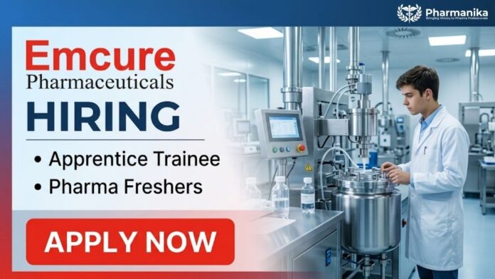 Pharma Apprentice Trainee Job at Emcure Careers for B.Pharm, D.Pharm, and B.Sc Freshers in Pune