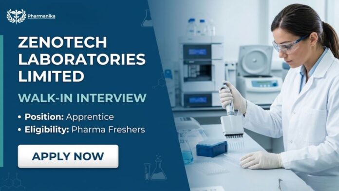 Pharma Apprenticeship Walk-in Drive at Zenotech Laboratories 2026