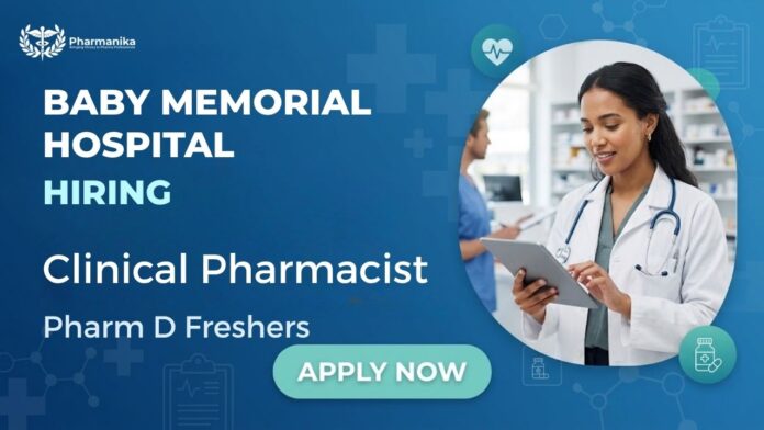 Pharma Freshers Job Clinical Pharmacist Job at BMH Hospital