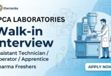 Pharma Freshers Job Opening | Ipca Laboratories Walk-In Interview for Production, Packing Role | B Pharma Freshers | Apply Now Pharma Freshers Job Walk-In Interview at Ipca Laboratories 2026 for Production Packing and Engineering Departments