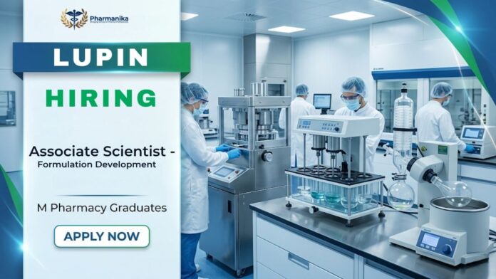 Pharma Freshers Job at Lupin Pharma R&D Jobs in Formulation Development