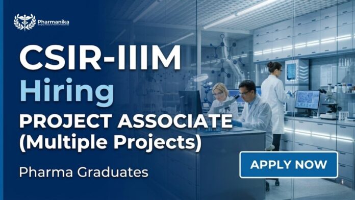 Pharma Govt Job notification at CSIR-IIIM Jammu for M.Pharm candidates Pharma Research Job