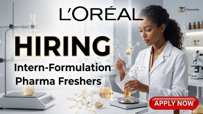 Pharma Internship, Loreal Careers Formulation Intern working in L’Oréal laboratory in Mumbai
