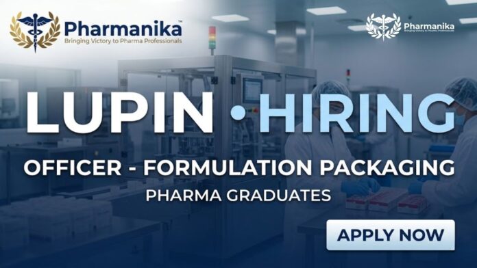 Pharma Job at Lupin Careers showing sterile injectable formulation and packaging operations at Lupin Pune biotech manufacturing facility
