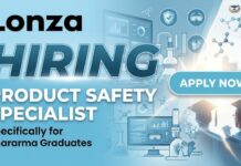 Lonza Hiring Product Safety Specialist – Raw Substances | B Pharm Graduates | Apply Now Pharma Jobs at Lonza Careers hiring Product Safety Specialist in Hyderabad