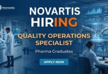 Novartis Hiring Quality Operations Specialists | Pharma QA Careers | B.Pharm/ M.Pharm Graduates | Apply Now Pharma Quality Assurance Job at Novartis Hyderabad for Quality Operations Specialist Role