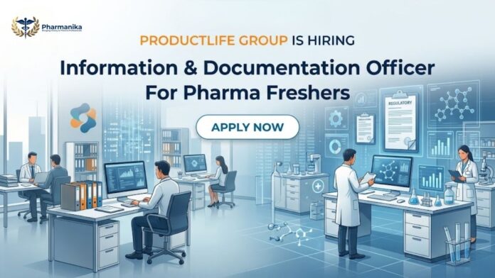 Pharmacovigilance Job and Pharma Freshers Job at ProductLife Group for Information and Documentation Officer Literature Monitoring Role