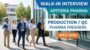 Apitoria Pharma Pharma Freshers Job Walk-in Drive 2026 for Production, Quality Control and Microbiology roles in Hyderabad Apitoria Pharma Pharma Freshers Job Walk-in Drive 2026 for Production, Quality Control and Microbiology roles in Hyderabad