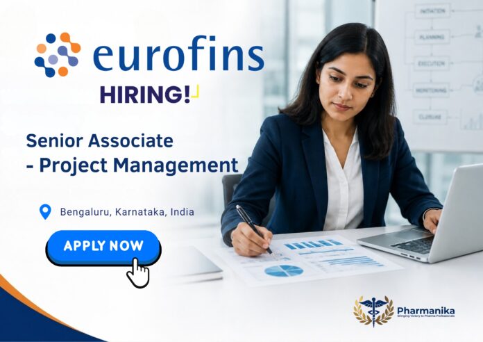 Eurofins Advinus Project Management job featuring a professional in a corporate office setting