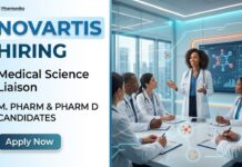 Novartis Hiring Medical Science Liaison Role | B Pharm & M Pharm Candidates | Apply Now Novartis Career Pharma Job for Medical Science Liaison engaging healthcare professionals, supporting medical affairs, scientific communication, and clinical research initiatives
